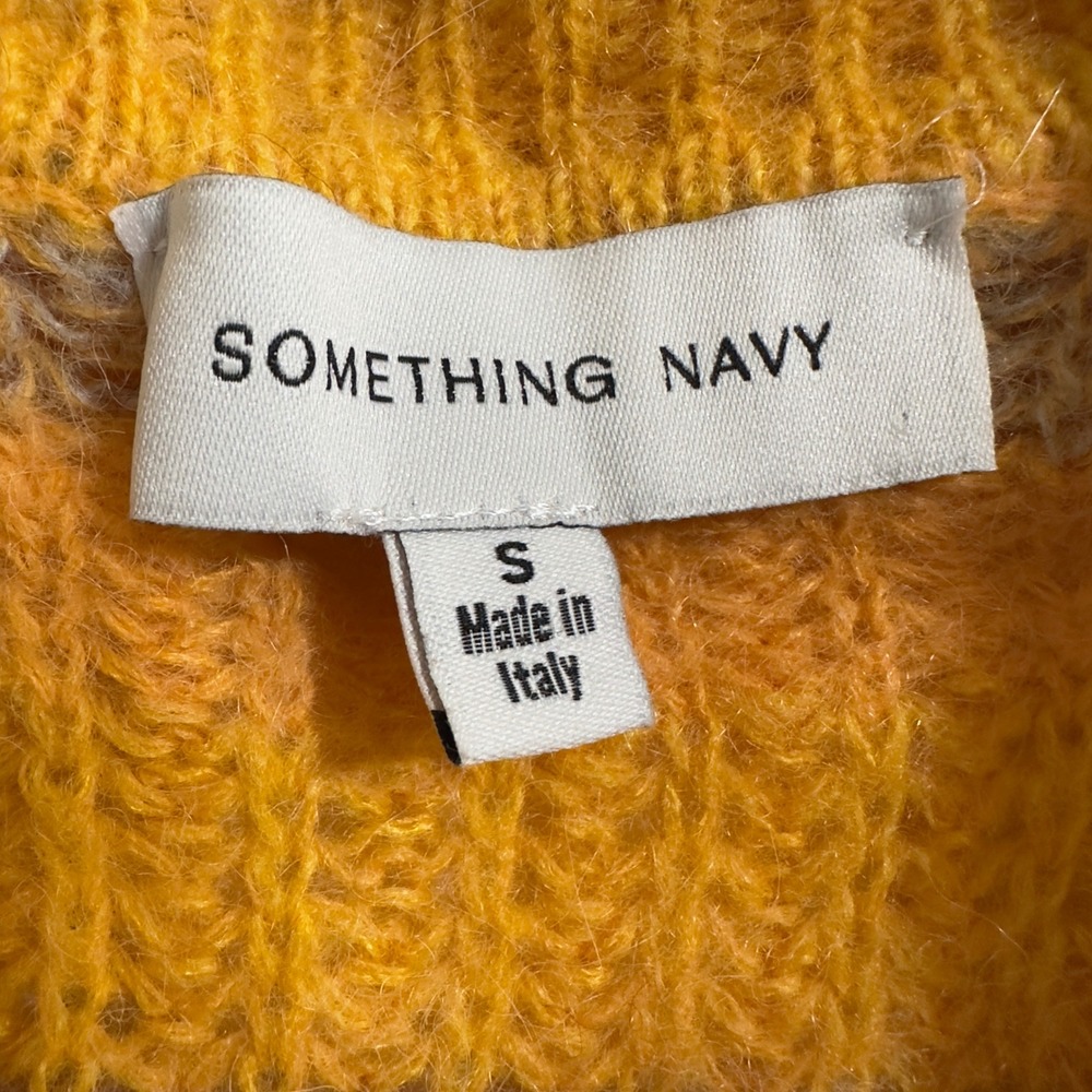 Something Navy Striped Collared Button Alpaca Woo… - image 4